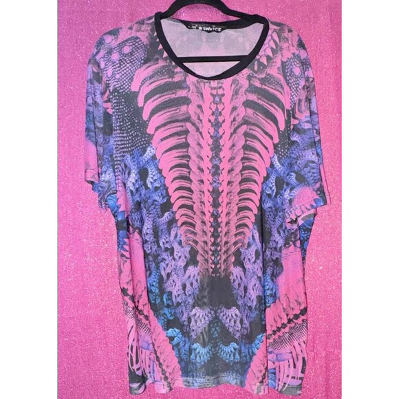 LIP SERVICE Mens XL Playing God More Human Than Human Chimera Alien Cyborg Shirt - Picture 4 of 10